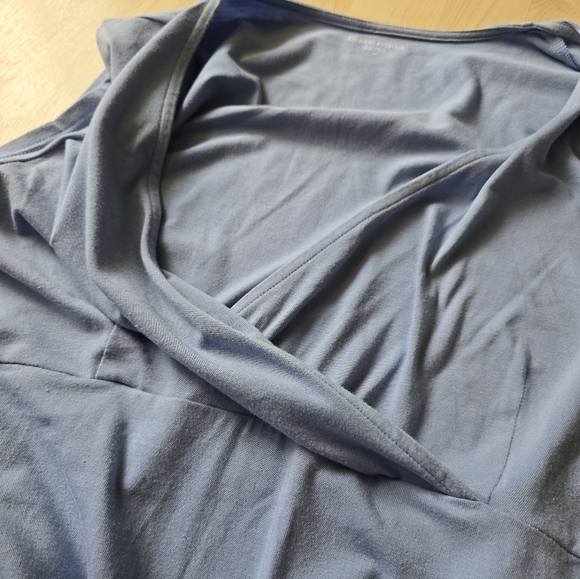 Eileen Fisher Cotton Jersey Stretch Empire Waist Hi Low Dress Size Medium - Picture 4 of 12